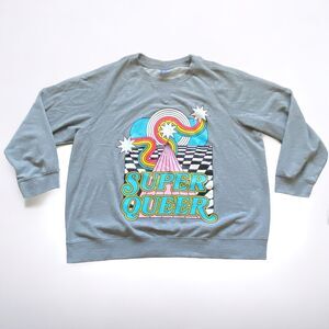Target Pride LGBTQ Super Queer Grey Long Sleeve Sweatshirt Size 3X